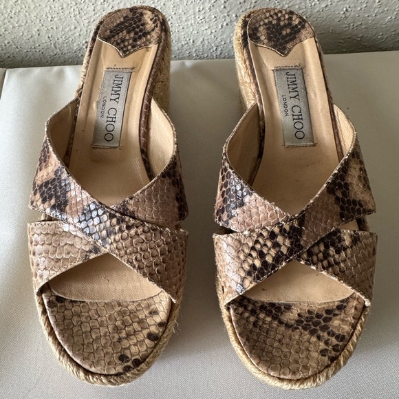 Jimmy Choo Snake skin wedge espadrille Sandals